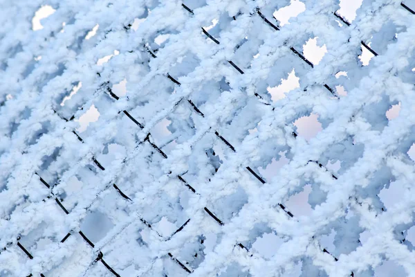 Frozen Mesh Wire Blue Background — Stock Photo, Image