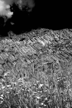 Jeolojik bazalt. Jeolojik oluşumlar. Kızılcahamam Güven. Ankara Türkiye.