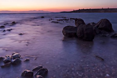 Seascape. Doğa manzara fotoğrafçılığı. uzun pozlama fotoğrafçılığı.