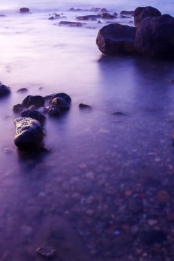 Seascape. Doğa manzara fotoğrafçılığı. uzun pozlama fotoğrafçılığı.