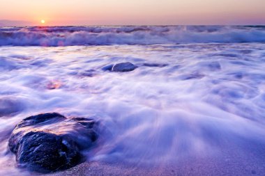 Seascape. Doğa manzara fotoğrafçılığı. uzun pozlama fotoğrafçılığı.
