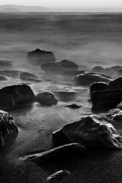 シースケープ 自然風景写真 長時間露光撮影 — ストック写真