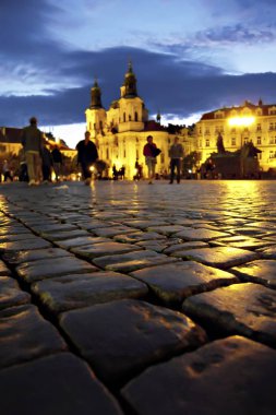 Prag Eski Şehir Meydanı. Çek Cumhuriyeti. Çek Cumhuriyeti'nin başkenti Sunset sityscape - Prag. Avrupa. 