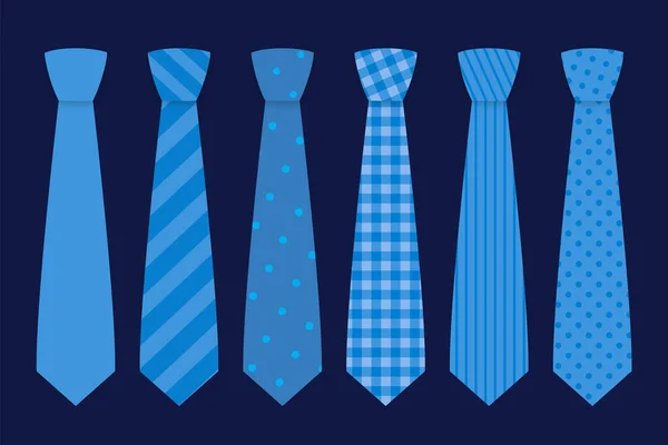 Colección Corbata Tonos Azules — Vector de stock