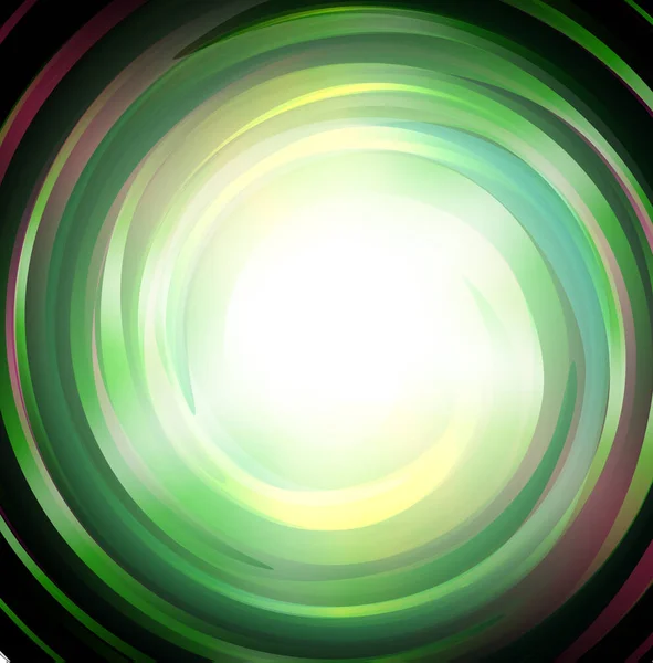 Espiral verde fundo galáxia mágica. Brilhante redemoinho espaço roxo no fundo preto. Galáxia tempestade vetor ilustração. Modelo de cenário de banner de negócios . — Vetor de Stock