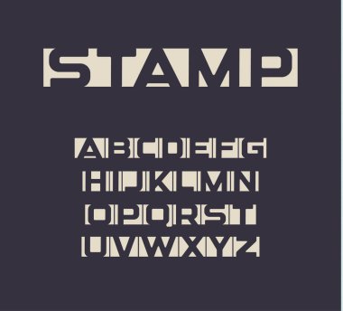 Aplike yazı, negatif alan harf ayarlayın, haber besleme ve gazete başlık metni için alışılmadık büyük kalın alfabe. Modern Tipografi vektör toplama, logo ve monogram şablon simgeler..