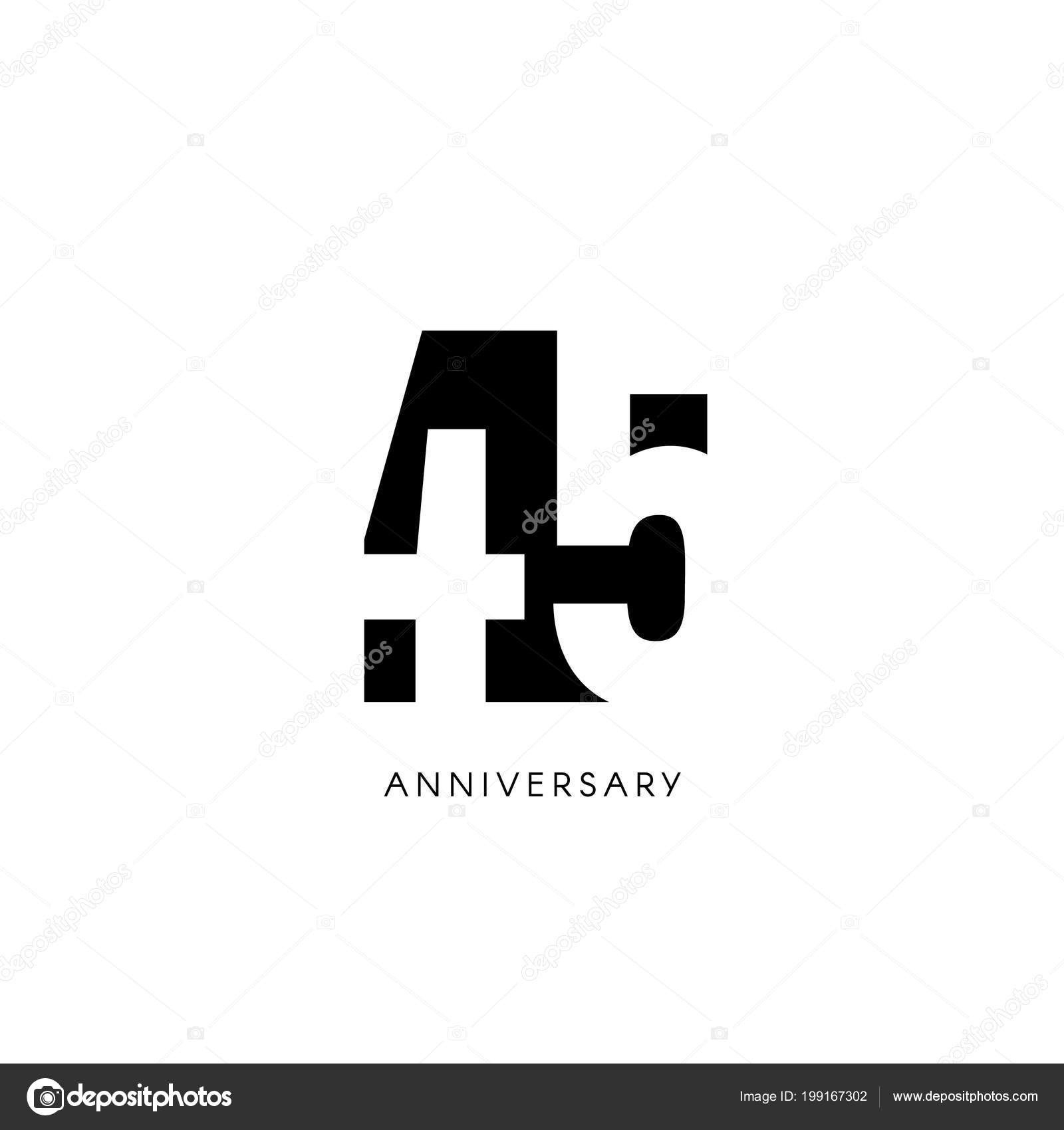 45 Ans Logo Minimaliste Quarante Cinquieme Annee 45e Anniversaire Carte De Vœux Invitation D Anniversaire 45 Ans De Signe Illustration Vectorielle De L Espace Negatif Noir Sur Fond Blanc Image Vectorielle Par Artyway C
