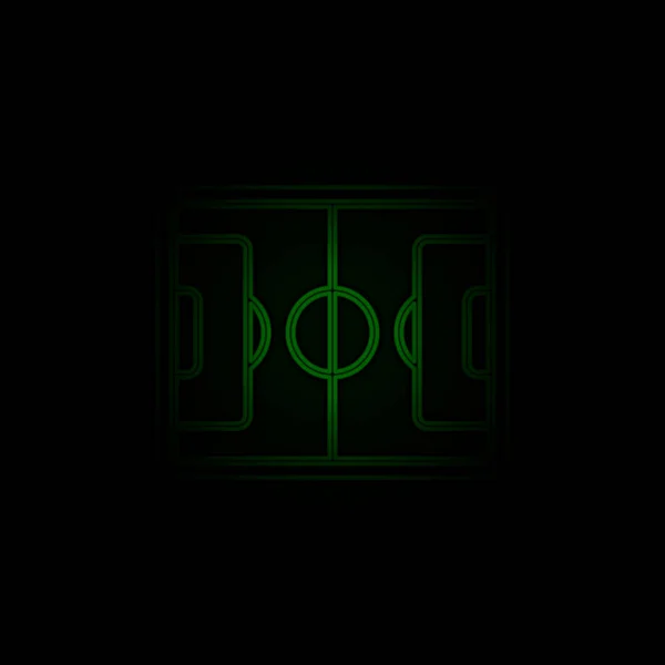 Campo de fútbol que marca el logotipo, icono del estadio vacío, hierba verde, césped de fútbol, elemento gráfico del juego web. Ilustración del vector del patio . — Archivo Imágenes Vectoriales