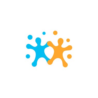 İnsan logosu, karşılıklı yardımlaşma simgesi, insanlar birlikte Soyut logo. Destek insanlar ve umut sembolü. Beyaz arka plan üzerinde ortaklık vektör tasarım konsepti.