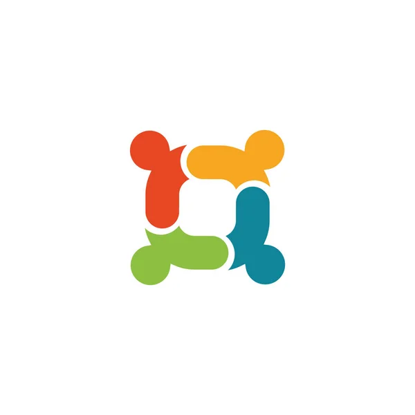 Logo Humano Icono Ayuda Mutua Personas Juntas Logotipo Abstracto Gente — Vector de stock