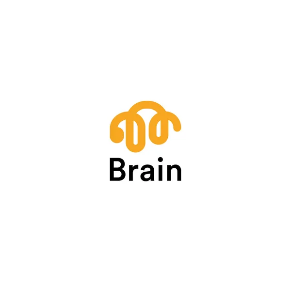 Gehirn lineare Logo-Silhouette. Vektor-Design-Vorlage. Think Ideenkonzept. Brainstorming, Denkhirnlogotyp. Glühbirne Spirale Symbol Logo auf weißem Hintergrund. — Stockvektor