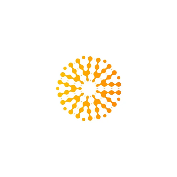 Abstract zon logo, oranje kleur pictogram, geïsoleerde vector illustratie sjabloon op witte achtergrond. — Stockvector