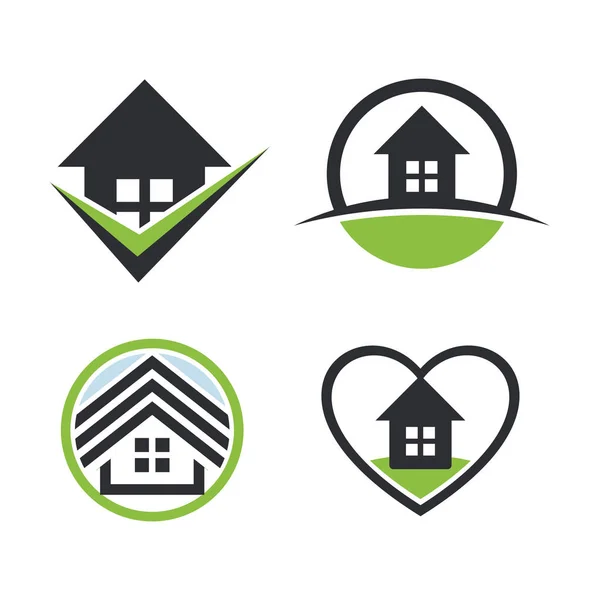 Immobilien-Logo set.house rent icon. Sweet Home Kollektion. heart icon.estate sale logo. runde icon.cosiness logo.isolated vector.graphic art. Gebäude logo.architekturbau logo.tick-Symbol. — Stockvektor