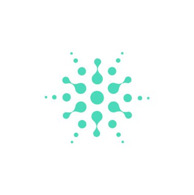 Turkuaz soyut daireler, evrensel logo şablonu şekilden yuvarlak. İzole kutsal kişilerin resmi, beyaz arka plan üzerinde vektör çizim.