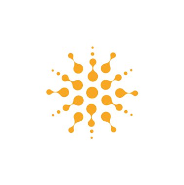 Turuncu soyut daireler, evrensel logo şablonu şekilden yuvarlak. İzole kutsal kişilerin resmi, beyaz arka plan üzerinde vektör çizim.