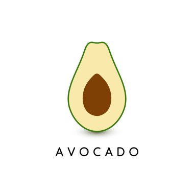 Avokado 3d vektör çizim şablonu, vektör simgesi, modern logo tasarımı. Meyve yemek yeşil resimde siyah arka plan üzerine.