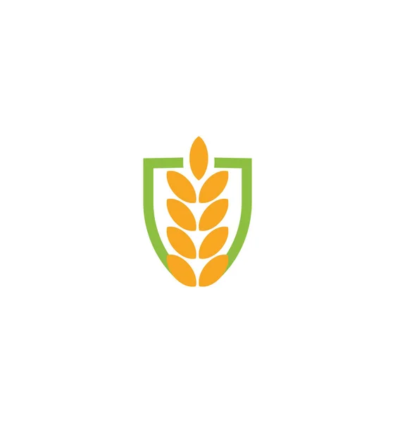 Ícone de grão vetorial de trigo Isolado abstrato cor laranja trigo ouvido logotipo hearldic. Logotipo do elemento natureza. Sinal de produto orgânico agrícola. Ilustração do vetor de colheita —  Vetores de Stock