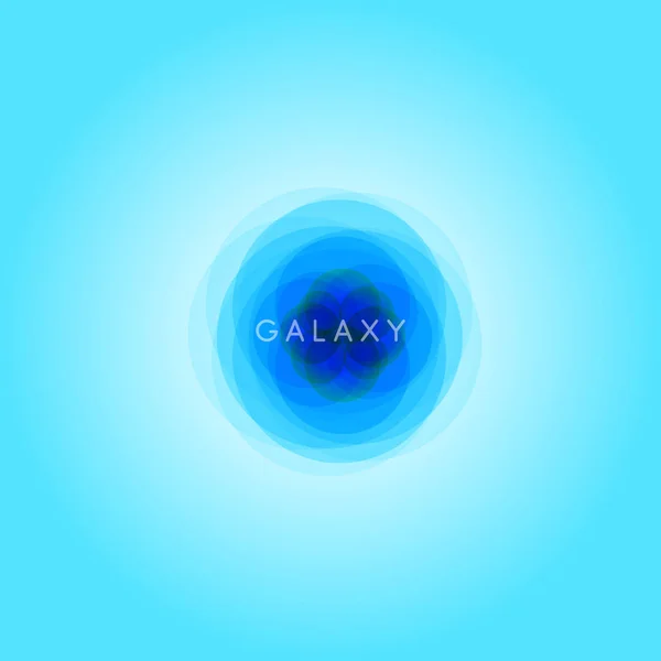 Galaxie abstrakte Illustration, Raum Logo Vorlage, Universum blaues Symbol, blauer Farbverlauf Hintergrund. — Stockvektor