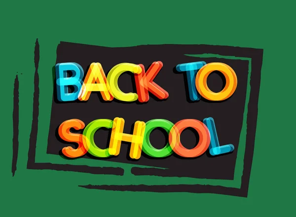 Back to school poster, school blackboard, education banner, vector illustration. — Stock Vector
