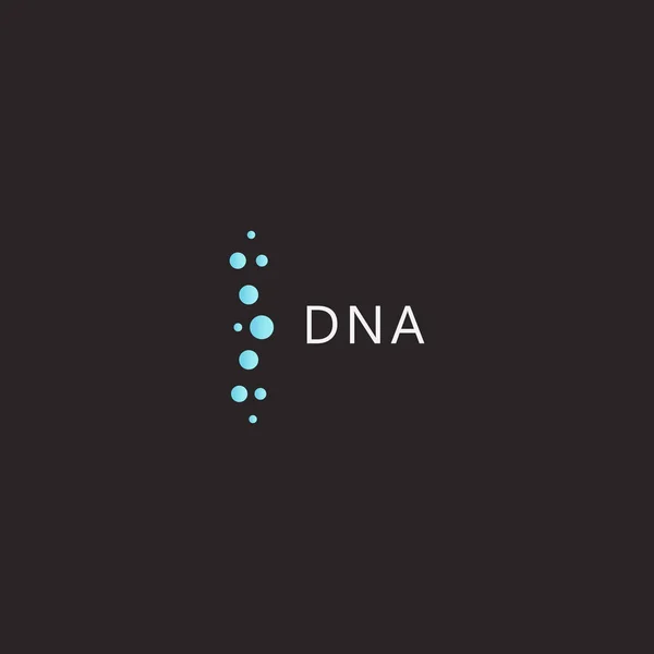 Dna 标志模板、医学创新技术、dna 科学发展标志、黑色背景矢量图标. — 图库矢量图片