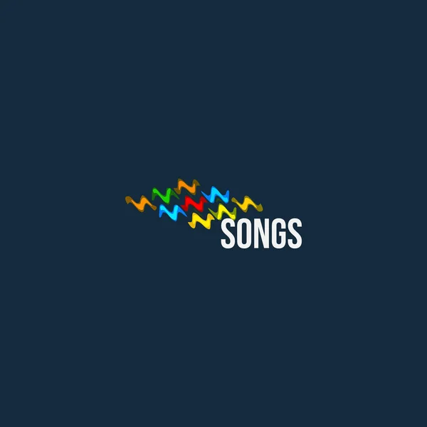 Canciones Vector Abstracto Logotipo Icono Diseño Onda Audio Plantilla Logotipo — Vector de stock