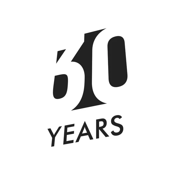Trettio år vektor emblem mall. Årsdagen symbol, negativa utrymme design. Jubilee svart färgikonen. Happy 30-årsdag, abstrakt illustration. — Stock vektor