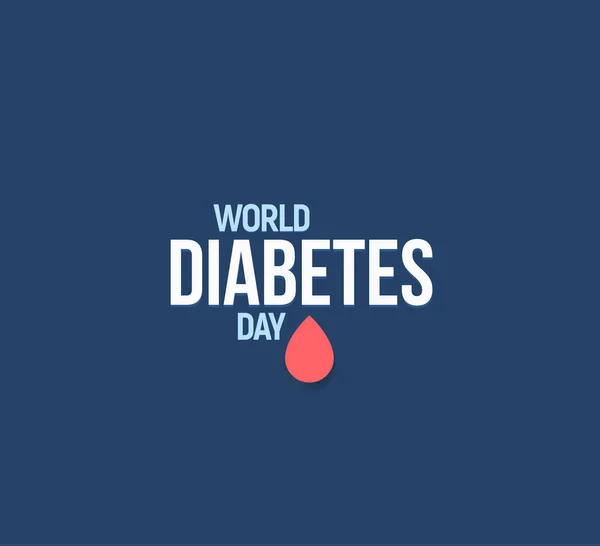 World Diabetes Day vector illustration. Mellitus diabetes symbol. Red blood drop, awareness illness logo template. Abstract medical sign, health care banner. — Stock Vector