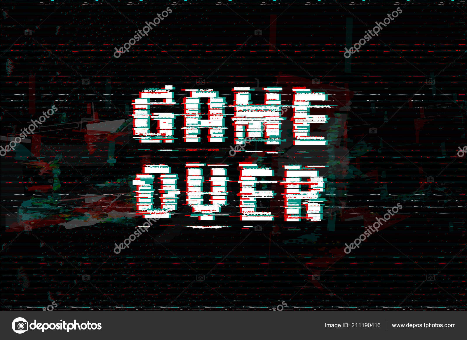 Game Over Tela De Mensagem Ilustração Vetorial Texto De Falha