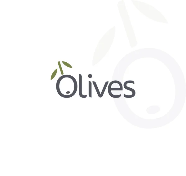 Логотип вектора оливок. Спелые и зеленые оливки, ветви с листьями. Эмблемы деликатесов. Простой логотип . — стоковый вектор