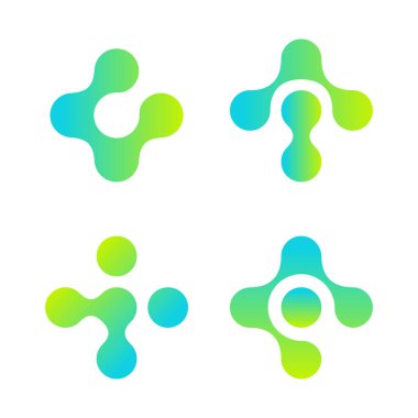 Çapraz logo ayarlamak. Şekli yuvarlatılmış yumuşak. Eczane sembolü. Beyaz arka plan üzerinde vektör çizim.