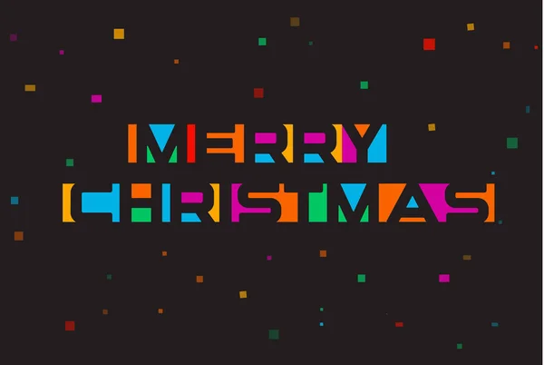 Joyeux Noël lettres colorées, modèle de bannière. Texte promotionnel vectoriel coloré en latin. Affiche couleur arc-en-ciel. Étiquette d'application en papier couleur, Conception de typographie d'espace négatif . — Image vectorielle