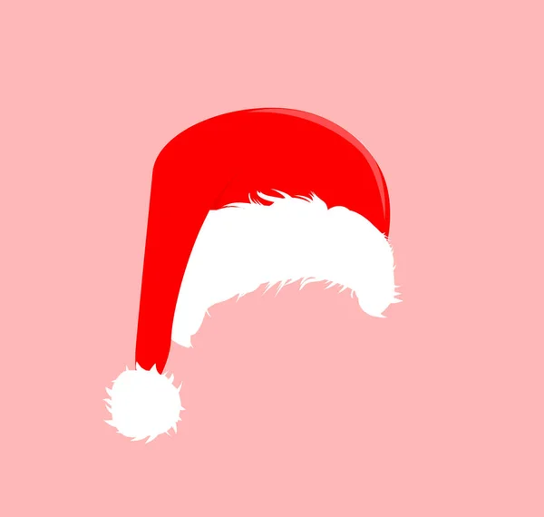 Chapeaux rouges de Noël icône. Illustration vectorielle de costume du Père Noël. Nouvel An photographie portreit élément . — Image vectorielle