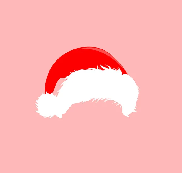 Ícone de chapéus vermelhos de Natal. Papai Noel figurino vetor ilustração. Ano Novo foto portreit elemento . — Vetor de Stock
