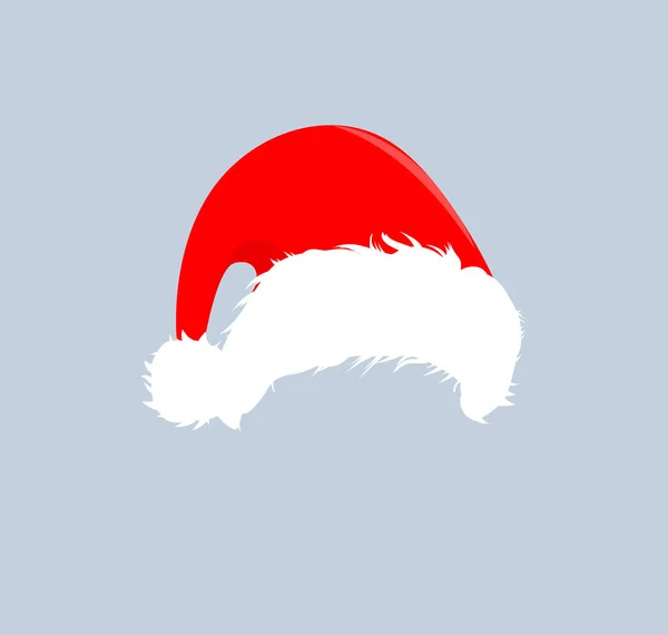 Chapeaux rouges de Noël icône. Illustration vectorielle de costume du Père Noël. Nouvel An photographie portreit élément . — Image vectorielle