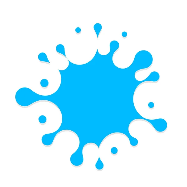 Tatlı su sıçrama vektör simgesi. Beyaz leke, damla illüstrasyon. Su logo şablonu. Mavi boya işareti Tasarla. — Stok Vektör