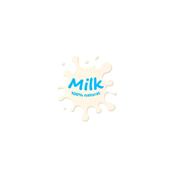 Verse melk splash vector pictogram. Witte vlek, daling van de illustratie. Zuivel logo sjabloon. Yoghurt en room ondertekenen ontwerp. — Stockvector