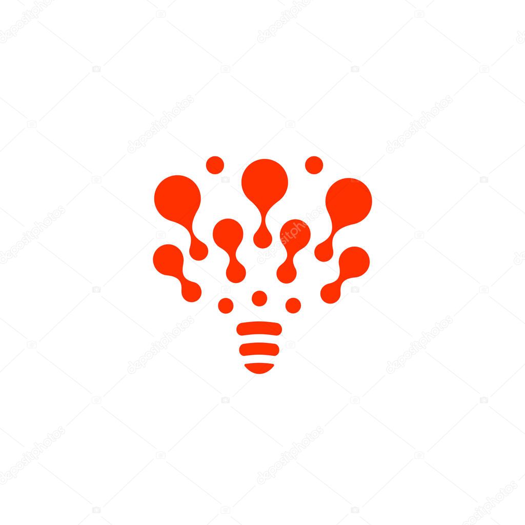 Lamp Logo silhouette design vector template. Think idea concept. Brain storm power thinking brain Lightbulb icon on white background.