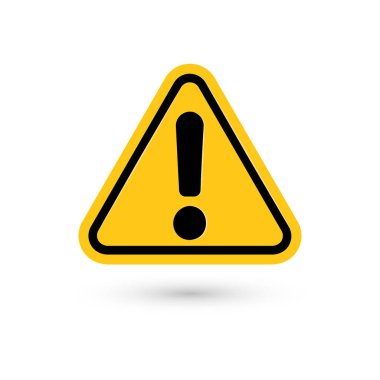 Ünlem işareti. Dikkat web mesaj. Tehlike işareti. Modern soyut vektör simgesi. Düz Infographic öğesi, şablon tasarımı için. Vektör çizim.