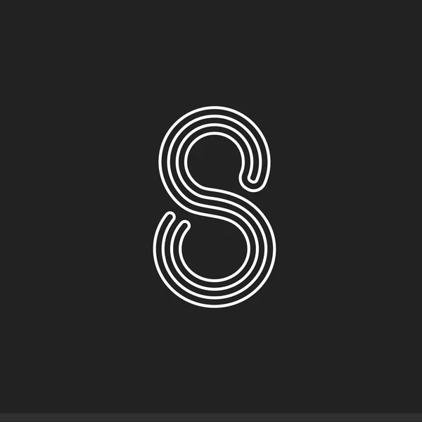 Zeilen Nummer 8, Faden Labyrinth Stil Vektor lateinische Nummer für Logo und Monogramm. Typografie-Design. — Stockvektor