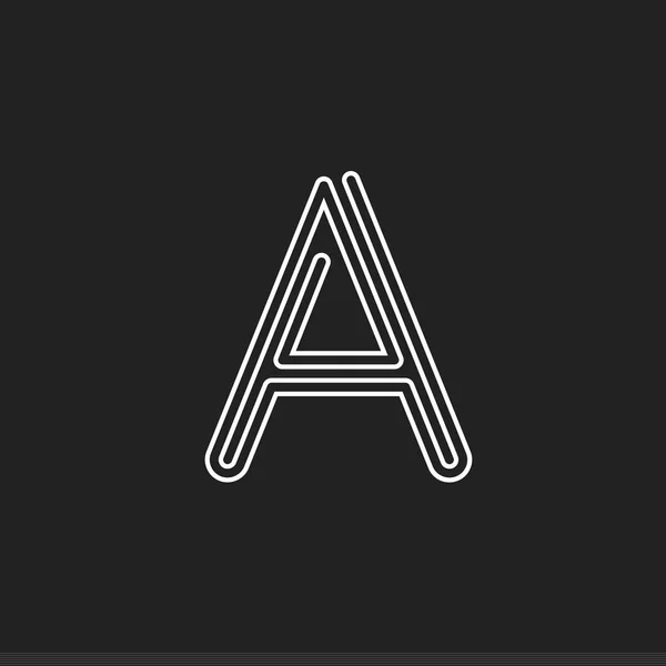 Líneas letra A, hilo laberinto estilo vector latín letra para el logotipo y el monograma. Diseño tipográfico . — Vector de stock