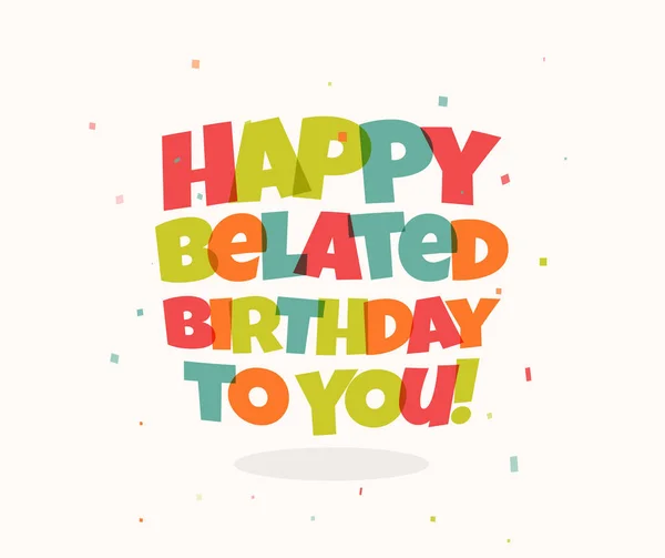 Doğum günü için tebrik kartı. Renkli harfler ve konfeti. Mutlu yıllar Tebrikler vektör illüstrasyon. Negatif boşluk harf tasarımı.