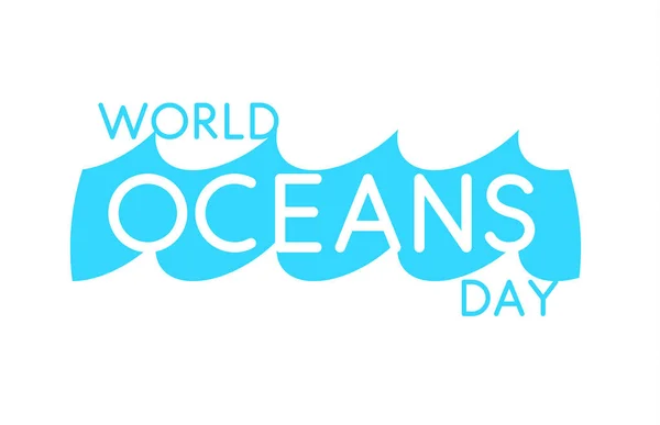 Plantilla de diseño del Día Mundial de los Océanos Salud del océano proteger símbolo gráfico. Logo de cuidado de la naturaleza. Medio ambiente planeta Ilustración vectorial aislada . — Vector de stock