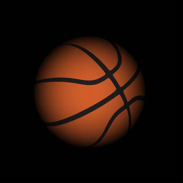 Ícone desportivo. Bola de basquete, modelo simples logotipo plana. emblema moderno para notícias esportivas ou equipe. Ilustração vetorial isolada . — Vetor de Stock