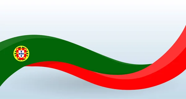 Bandeira nacional de Portugal. Modelo de design incomum português para decoração de panfleto e cartão, cartaz, banner e logotipo. Ilustração vetorial isolada . —  Vetores de Stock