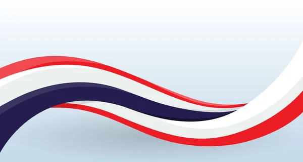 Tailândia acenando com bandeira nacional. Forma incomum moderna. Modelo de design para decoração de folheto e cartão, cartaz, banner e logotipo. Ilustração vetorial isolada . — Vetor de Stock