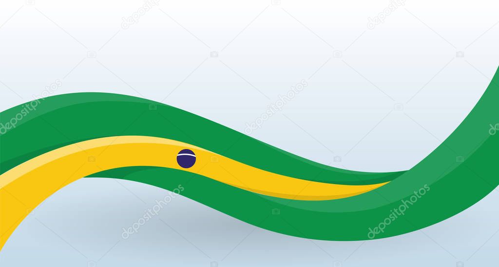 Waving National flag. Modern unusual shape. Design template for decoration of flyer and card, poster, banner and logo. Isolated vector illustration