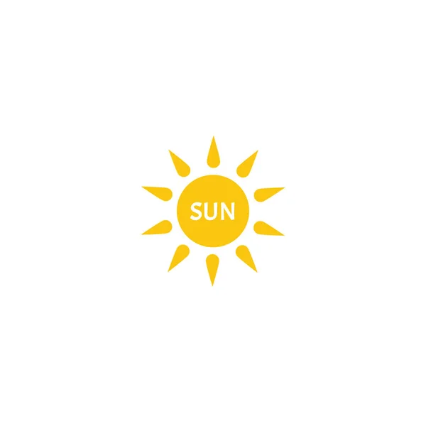Simbolo estivo. Icona moderna del sole. Forma del cerchio soleggiato. Isolato concetto logo vettoriale su sfondo bianco — Vettoriale Stock