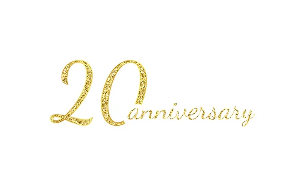 Concept de logo 20 ans. Icône anniversaire de 20 ans. Numéros d'or isolés sur fond noir. Illustration vectorielle. PSE10 . — Image vectorielle