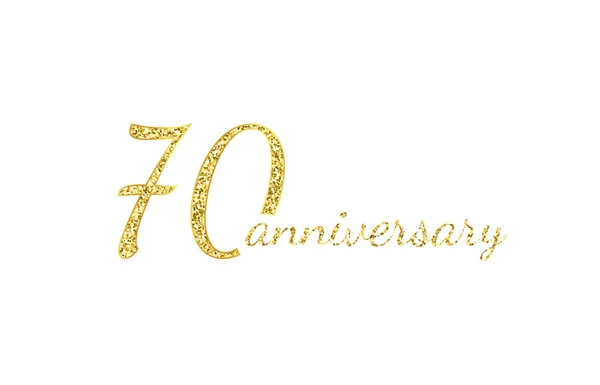 70 anniversario logo concetto. Icona del settantesimo compleanno. Numeri dorati isolati su sfondo nero. Illustrazione vettoriale. EPS10 . — Vettoriale Stock