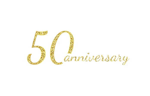 50周年記念ロゴコンセプト。50歳の誕生日アイコン。黒い背景に孤立した黄金の数字。ベクトルイラスト。エプス10. — ストックベクタ